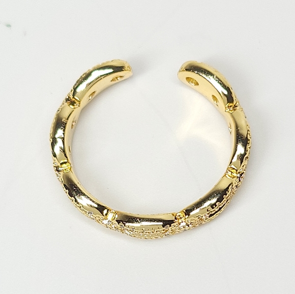 New Arrival Micro Pave CZ Mariner Chain Open Ring - Picture 4 of 6